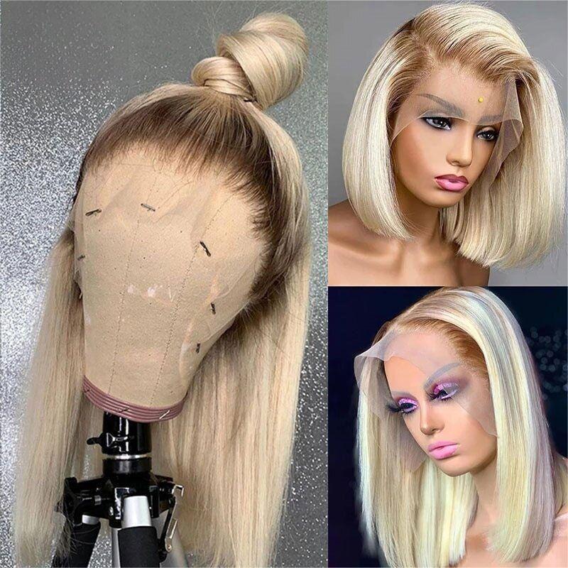 Ombre 613 Blonde Straight Bob Lace Front Wig 13X4 Lace Front Human Hair Wigs For Women