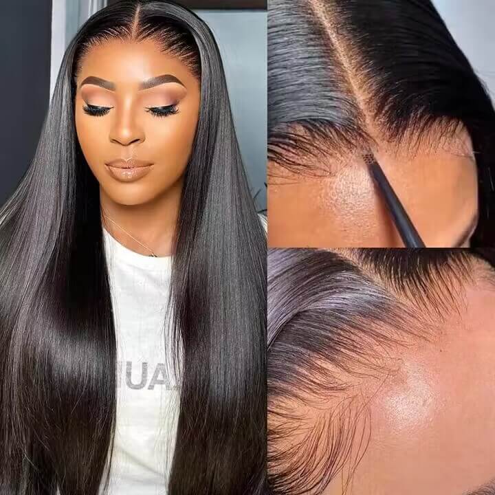 Glueless Ready To Wear 8x5 HD Lace Straight Wig Pre Plucked Hairline & Bleached Knots & Pre-cut Lace